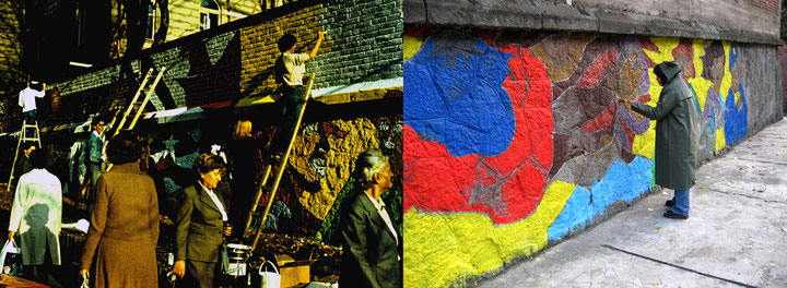 Darinka Pop-Mitić, <i>On Solidarity</I>, 2005, Rekonstruktion der Wandmalerei , die im Rahmen der Veranstaltung <i>Solidarität in Lateinamerika</i> 1977 entstand, Courtesy: Darinka Pop-Mitić