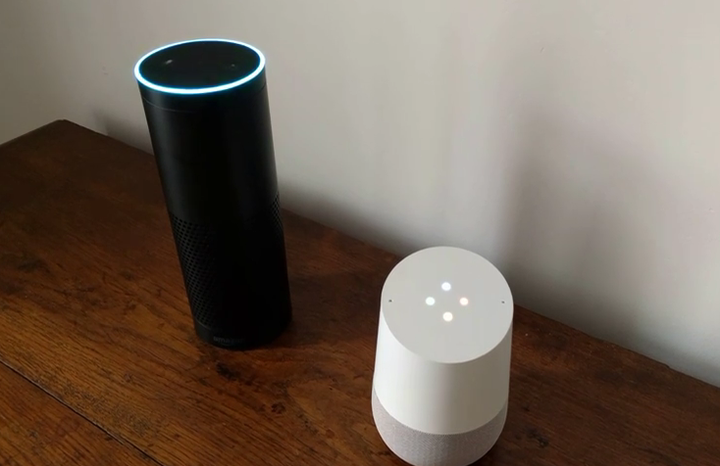 Google Home in conversation with Amazon Echo, parody on Youtube