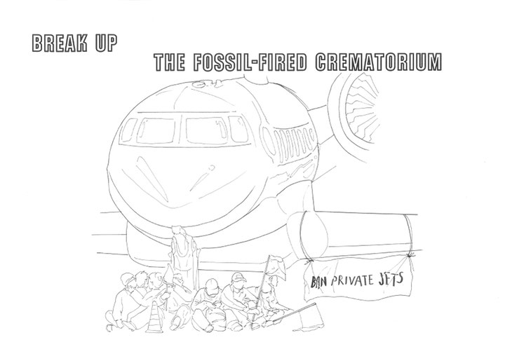 Oliver Ressler, <i>Contours of the Coming World</i>, Digitaldrucke auf Silberfolie, 2024 (Zeichnungen: Claudia Schioppa). Ausstellungsansicht, <i>Living Investment Risk</i>, BITDB Space, Peking, 2024