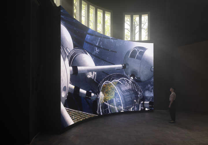 Deutscher Pavillon, 60. Internationale Kunstausstellung– La Biennale di Venezia, Yael Bartana, <i>Farewell</i>, 2024, Teil von <i>Light To The Nations</i>, 2022–24, Installationsansicht, Foto: Andrea Rossetti,@andrea_rossetti_archive