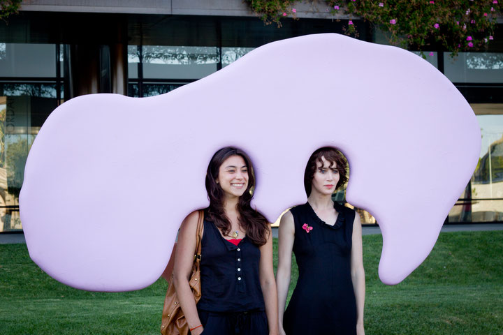 Miranda July, <i>Double Pink Shape</i>, from the series <i>Eleven Heavy Things</i>, MOCA Pacific Design Center, 2011, photo: Olivia Jaffe