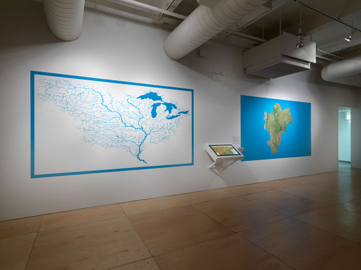 Brian Holmes/ Alejandro Meitin, <i>Open Veins of the Americas</i>, 2017, installation view in the exhibition <i>The Earth Will Not Abide</i>, Gallery 400, Chicago