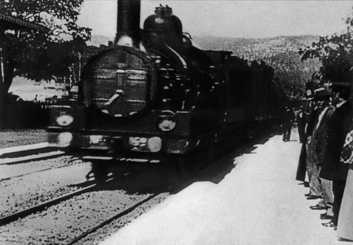L'Arrivée d'un train á la Ciotat, Louis und Auguste Lumière, 1895, Filmstill