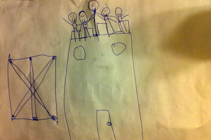 Children's drawings of a wireless installation from sarantaporo.gr