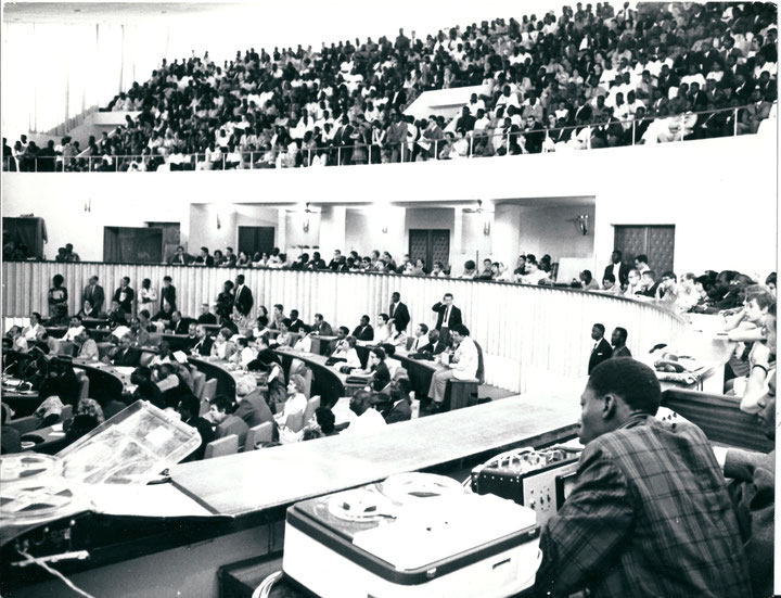 Symposium as part of the 1st Festival, Mondial des Arts Négres, Dakar, 1966, Courtesy: Jean Mazel