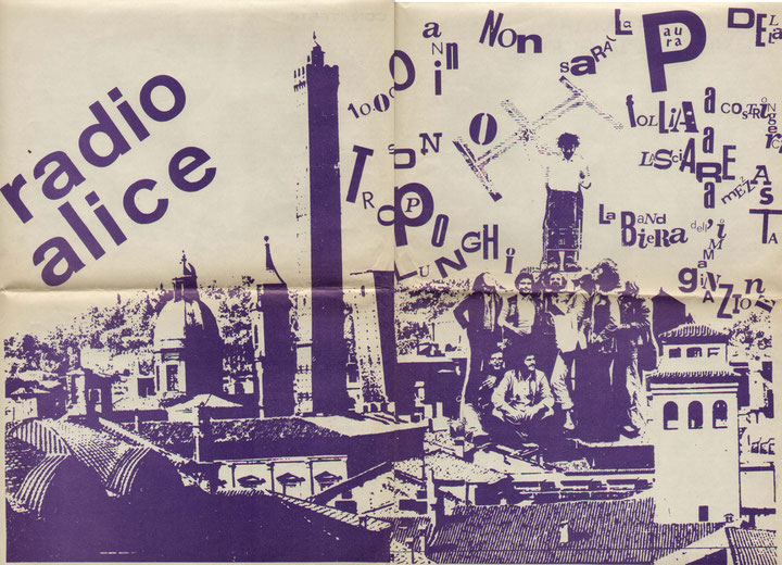 Poster of Radio Alice, the first pirate radio station founded in 1977