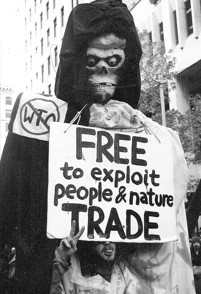 Proteste der GlobalisierungsgegnerInnen, Seattle, 1999, Foto: Michael McGuerty/pecoskid.com